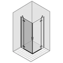 Porte pendulaire Duka Pura R 5000, montage au sol Chromé/Alu brillant Verre clair ProCare Réduction